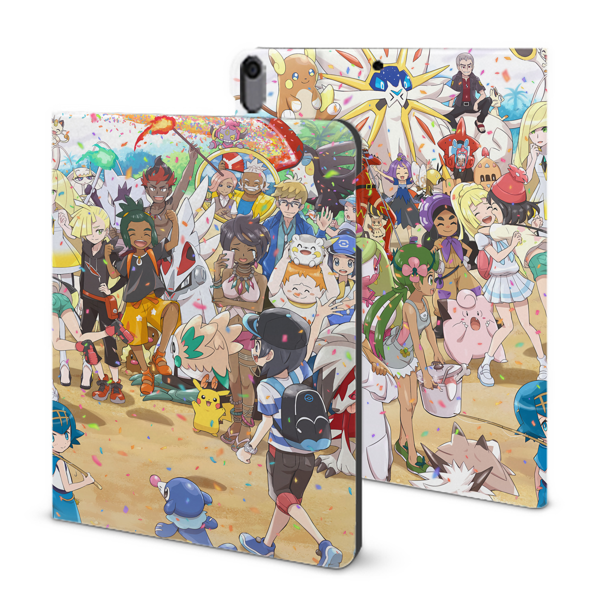 （画像用） ポケットモンスター Pokémon IPad ケース ブック型 PUレザー TPU 耐衝撃 軽量 薄型 ペン収納なし 全面保護 IPad 各モデル対応